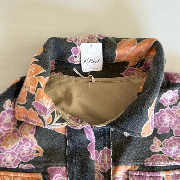 Free People We The Free Printed Ruby Jacket In Charcoal Combo - Picture 4 of 6